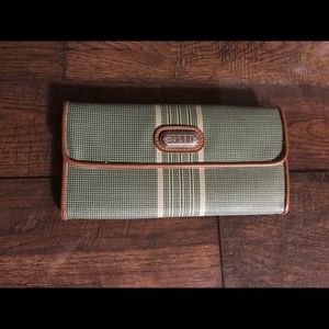Esprit green, brown, and beige wallet